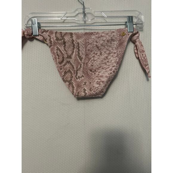 Cia Maritima Beachwear Pink Rose Snakeskin Cheeky Bikini Bottom Small NWT - Picture 8 of 11